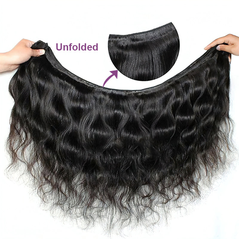 Body Wave Virgin Hair Weave 3 Bundles With 13x4 Lace Frontal