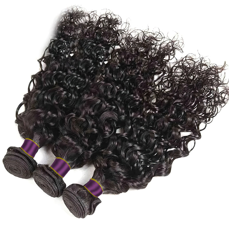 Virgin Water Wave Hair 3 Bundles With Closure High Quality 100% Unprocessed Human Hair Bundles With Closure