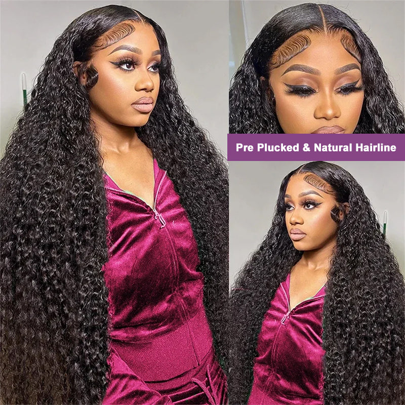 Water Wave Hair 13x4 Lace Front Wigs Glueless HD Transparent Lace Wig Pre-plucked Hairline