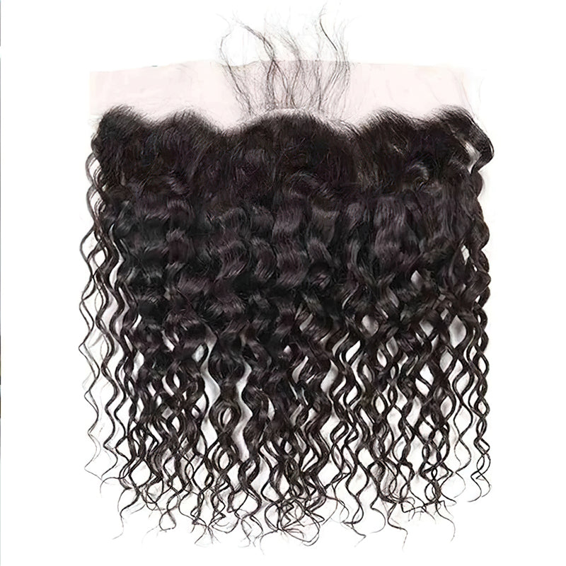 Water Wave Virgin Hair Weave 3 Bundles With 13x4 Lace Frontal