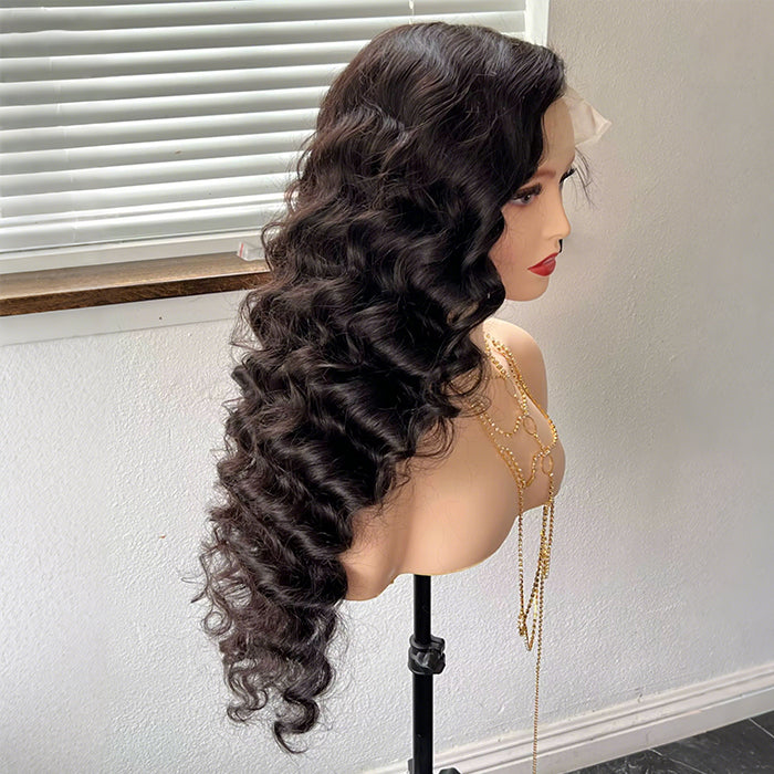 HD Transparent Lace Wig 13x4 Loose Wave Human Hair Wig Pre Plucked Hairline