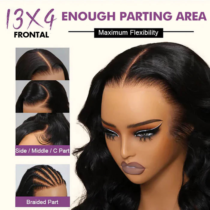 2 Glueless Wigs Set | 24'' 13x4 Lace Frontal Body Wave Wig+10''4x4 Lace Closure Straight Bob Wig
