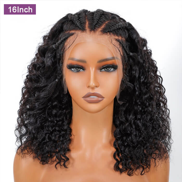 Braiding Wigs Human Hair 13x4 Lace Front Curly Bob Wigs