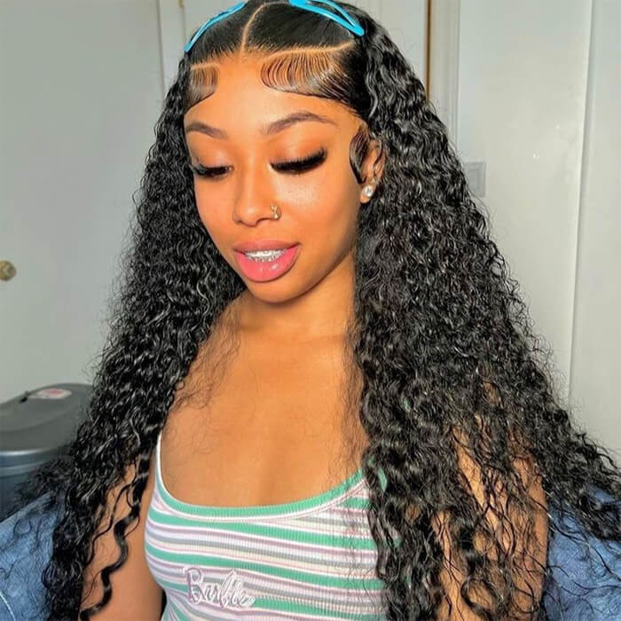 Water Wave Hair 13x4 HD Transparent Lace Front Wigs Pre-plucked Hairline