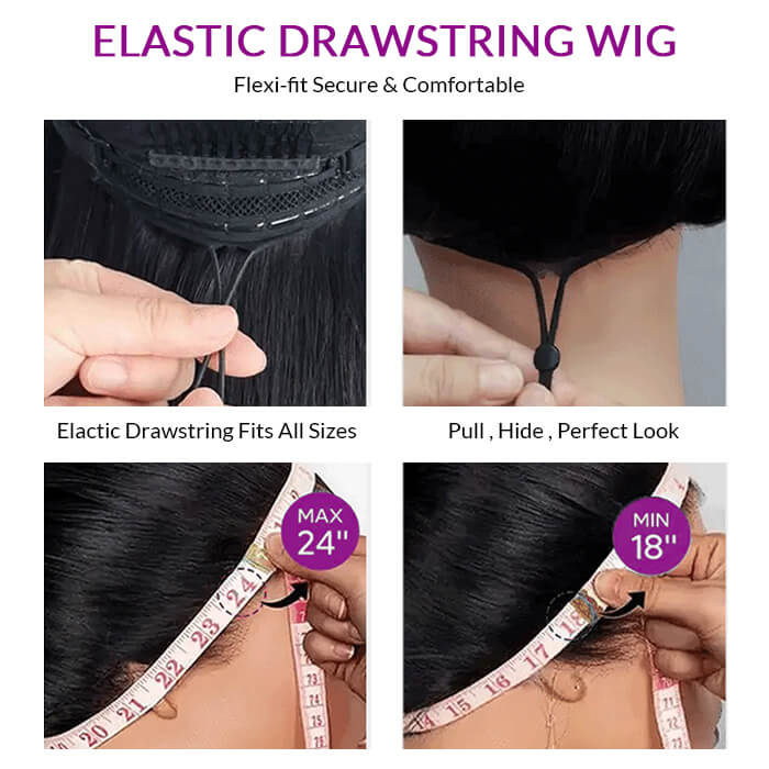 Real Show | Straight Wig | Drawstring Pull Go |Closure HD Lace Glueless Wig (12-32'')