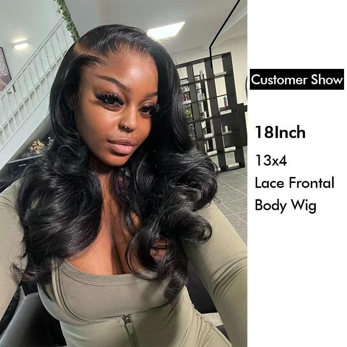 Wholesale Price | 18'' Body Wave Wig | Glueless Frontal 13*4 Lace