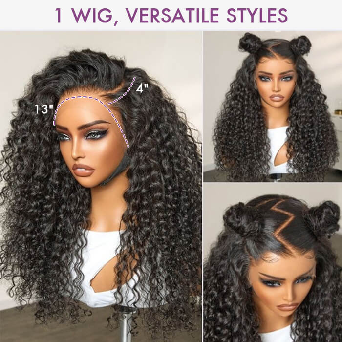 BOGO-Transparent 13x4 Lace Front Wig Human Hair Curly Hair Natural Hairline With Baby Hair