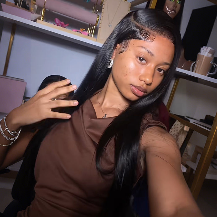 Influencer Show | 24''Bone Straight Wig | Glueless Closure Wig 5×5 Lace