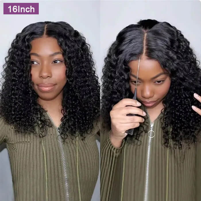 Suqu Hair Ready To Wear Curly Bob Wigs 13x4 Pre Cut HD Lace Front Wigs For Women