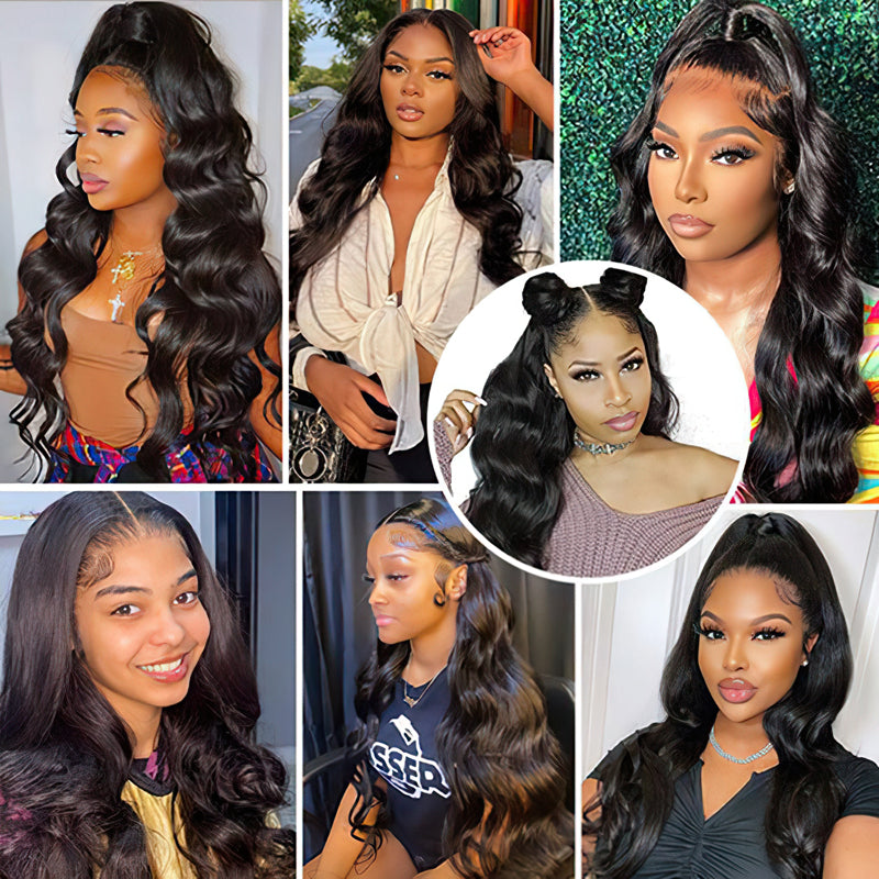 Body Wave Lace Front Human Hair Wigs 180% Density 360 Lace Frontal Wig