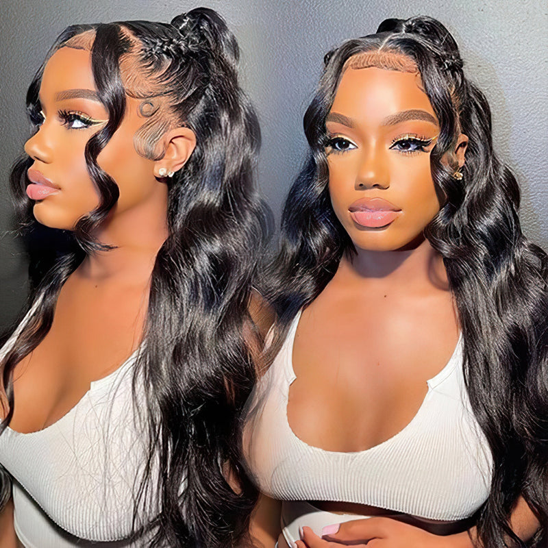 Body Wave Lace Front Human Hair Wigs 180% Density 360 Lace Frontal Wig