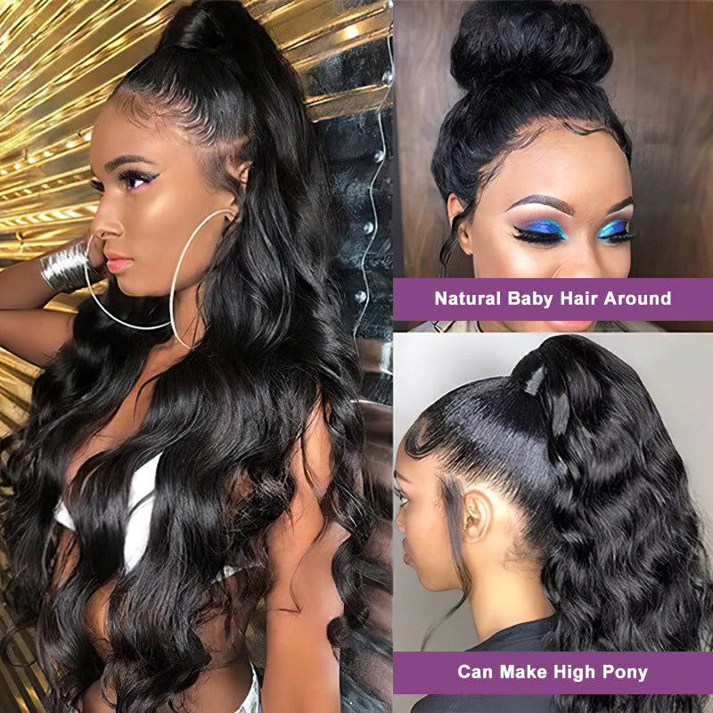 Body Wave Lace Front Human Hair Wigs 180% Density 360 Lace Frontal Wig