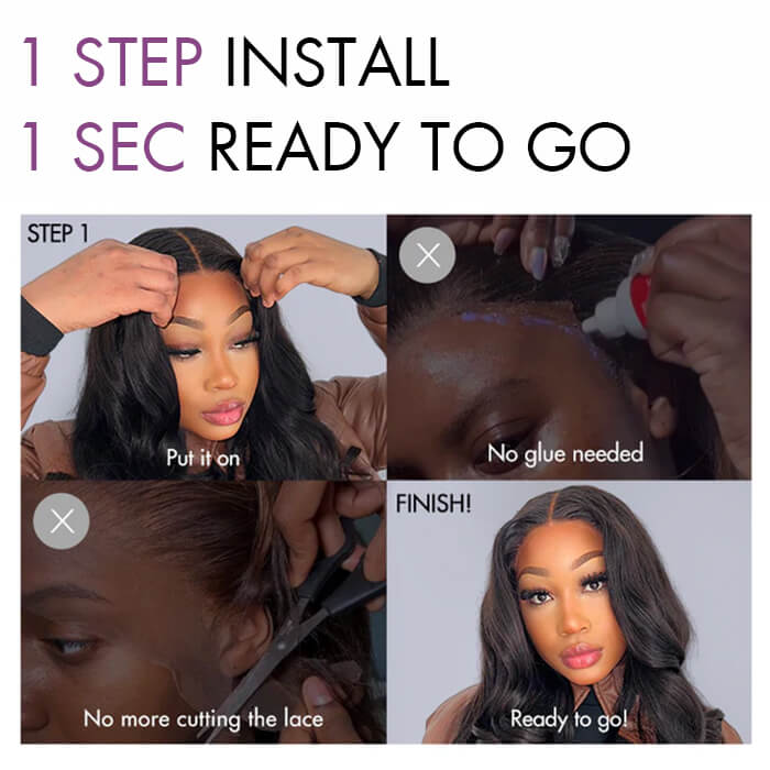 2 Glueless Wigs Set | 22'' 4x4 Lace Closure Curly Wig+24'' 13x4 HD Lace Frontal Body Wave Wig