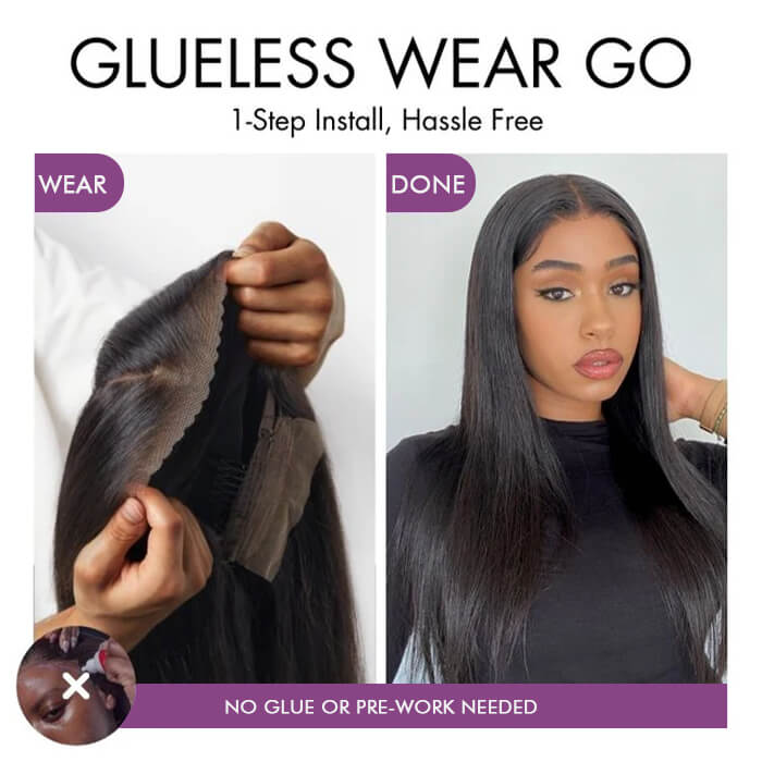 2 Glueless Wigs Set | 22'' 4x4 HD Lace Closure Straight Wig+20'' 13x4 Lace Frontal Curly Wig