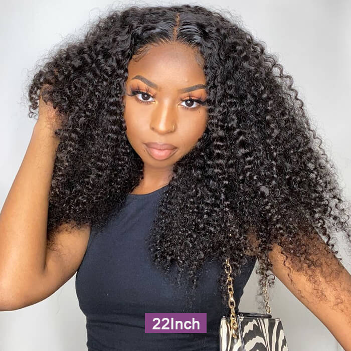 Pull Go Glueless Wig Jerry Curly With Drawstring Natural Black Breathable Cap 100% Human Hair Wig