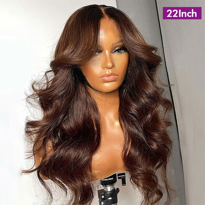 Wholesale Price | 22'' Brown Body Wave Wig | Glueless Closure 4*4 Lace