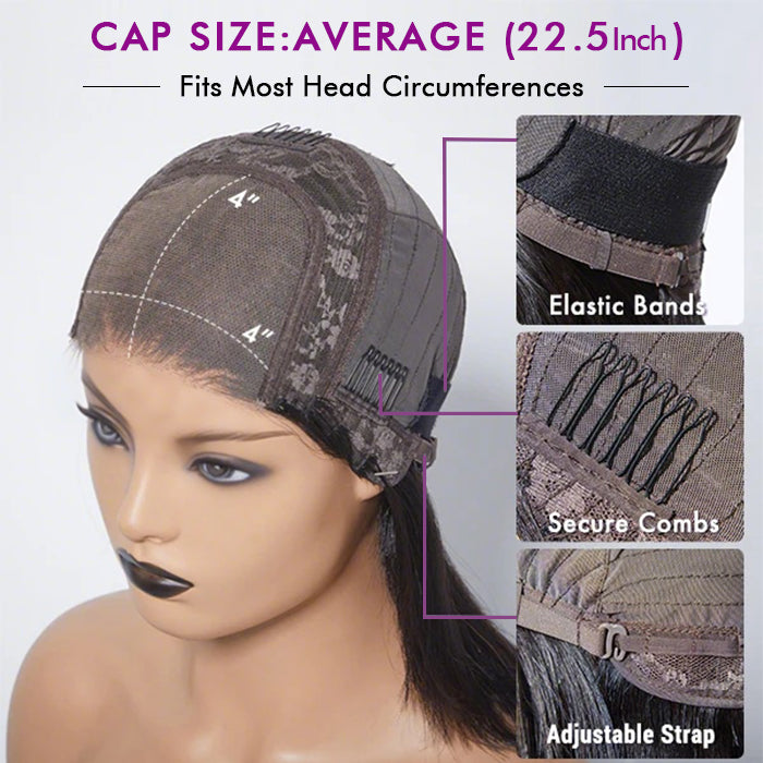 [20''=₵899] Body Wave HD Invisible 4x4 Glueless Closure Wigs Pre Plucked Brazilian Virgin Hair