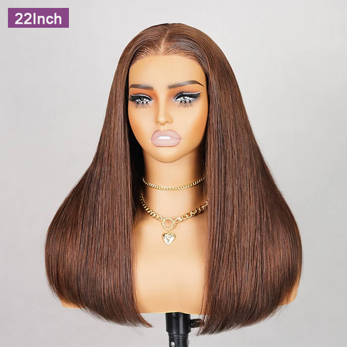 #4 Brown Body Wave/Straight  Human Hair Glueless Wigs For Beginners 4x4/13x4 Lace Front Wigs