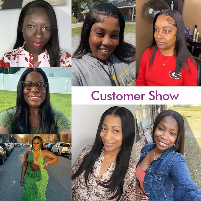 Straight Human Hair Glueless 13x4 4x4 HD Lace Closure Pre-plucked Hairline Wigs For Women