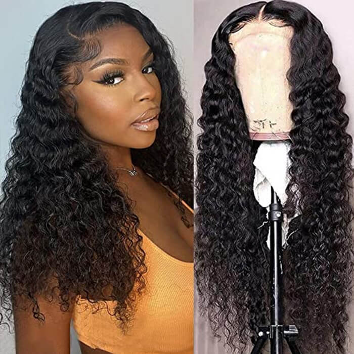 BOGO-Suqu Hair Transparent 13x4 Lace Front Wig Deep Wave Brazilian Human Hair
