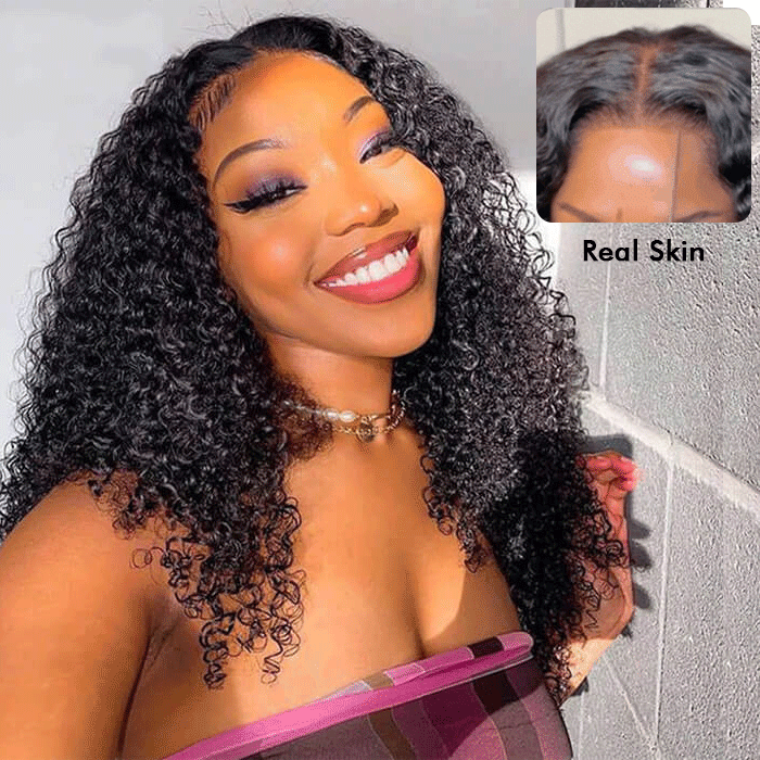 2 Glueless Wigs Set |22'' 4x4 Lace Closure Brown Straight Wig+22'' 13x4 HD Lace Frontal Curly Wig