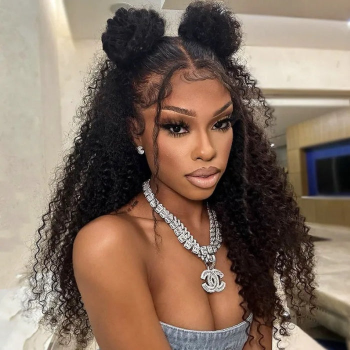 BOGO-Transparent 13x4 Lace Front Wig Human Hair Curly Hair Natural Hairline With Baby Hair