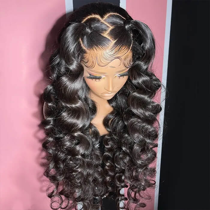 HD Transparent Lace Wig 13x4 Loose Wave Human Hair Wig Pre Plucked Hairline