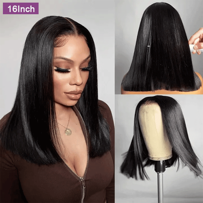Suqu Hair Glueless Straight Bob Wig Lace Front Human Hair Wigs For Women
