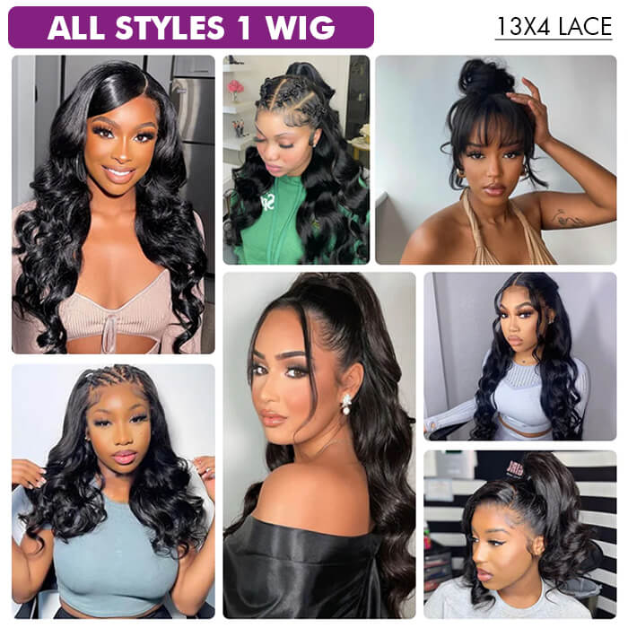 Body Wave Glueless Wear & Go Wig 4x4 5x5 13x4 Transparent Pre Cut Lace Human Hair Wig