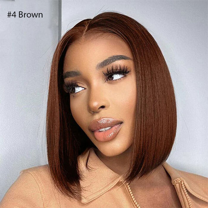 2 Glueless Wigs Set | 16'' 13x4 HD Lace Frontal Body Wave Wig+10'' Chocolate Brown 4x4 Lace Closure Straight Wig