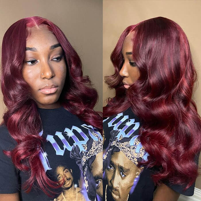 BOGO-Body Wave 99J Burgundy Body Wave 13*4 4*4 Lace Frontal Wigs