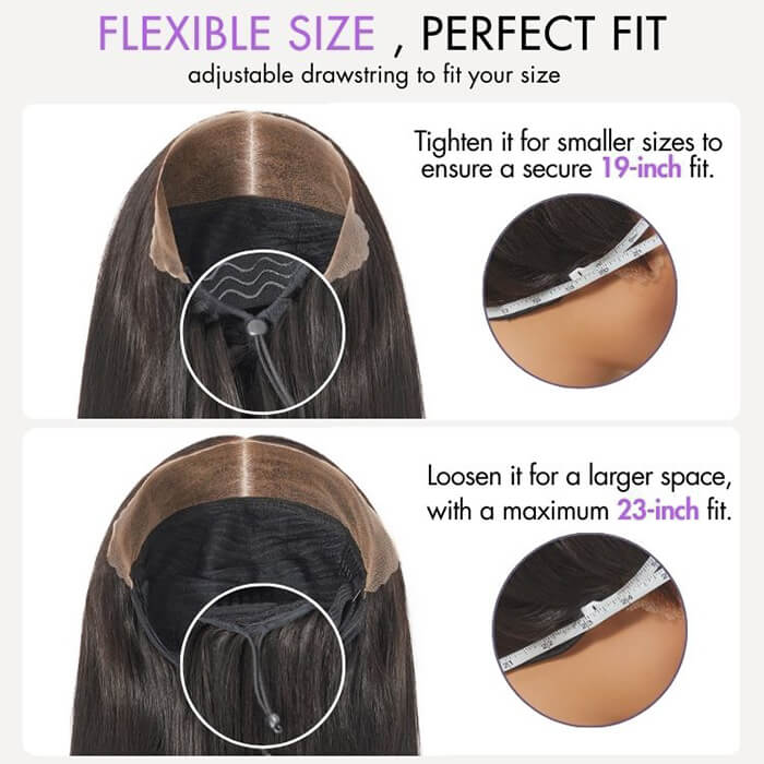 Pull Go Body Wave 5x5 Glueless Lace Invisible Knots Put On and Go Invisi Drawstring Human Hair Wigs