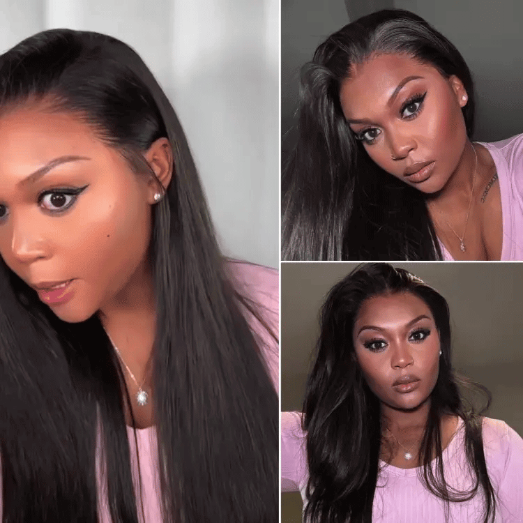 Pull Go Glueless Wig Silky Straight With Drawstring Natural Black 100% Human Hair Wig