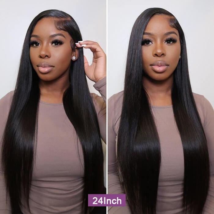 Pull Go Glueless Wig Silky Straight With Drawstring Natural Black 100% Human Hair Wig