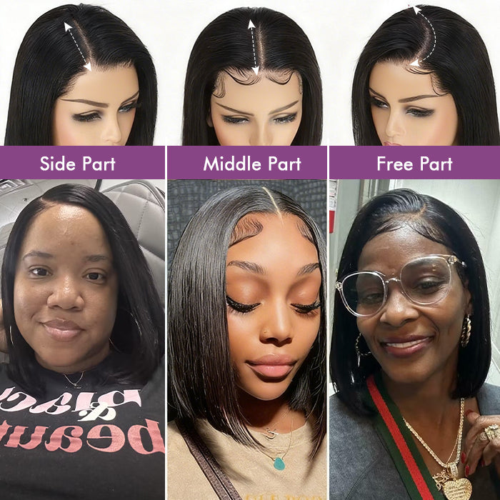 [12''=₵659] Silky Blunt Cut Shoulder Length Glueless 4x4 Closure Bob Wig