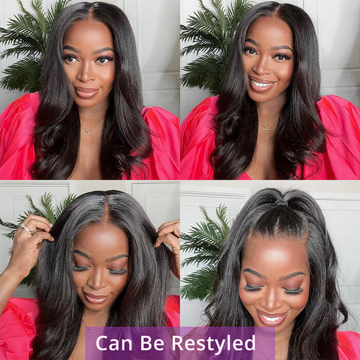 Pull Go Glueless Yaki Straight With Drawstring 100% Human Hair Wig