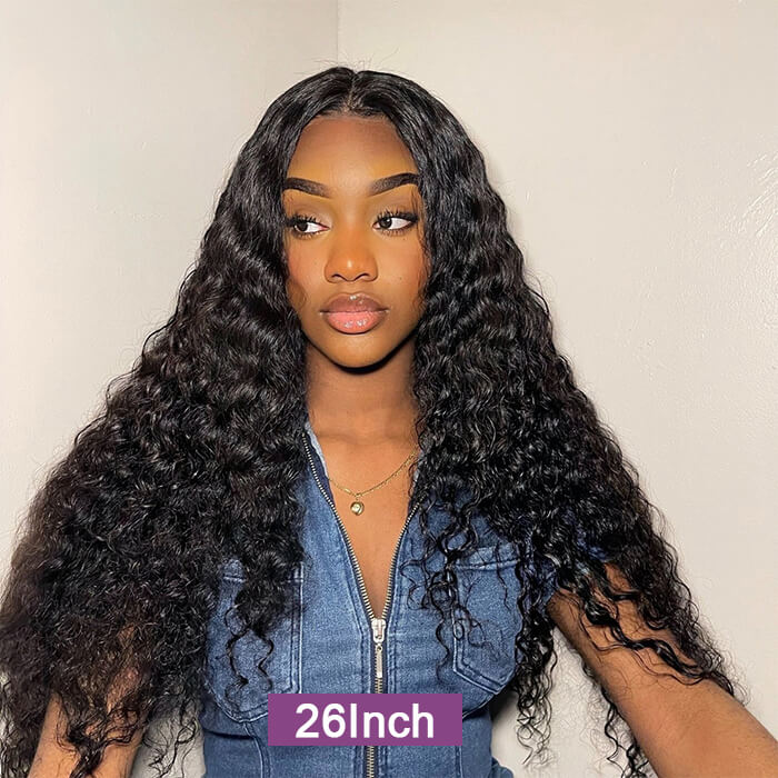Suqu Hair Transparent 13x4 Lace Front Wig Deep Wave Brazilian Human Hair
