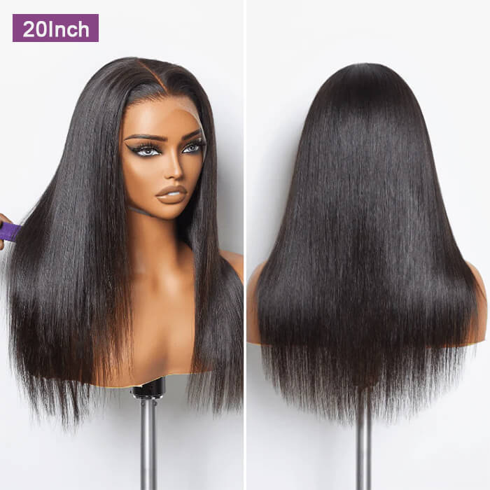2 Glueless Wigs Set | 20'' 13x4 HD Lace Frontal Straight Wig+10''4x4 Lace Closure Straight Bob Wig