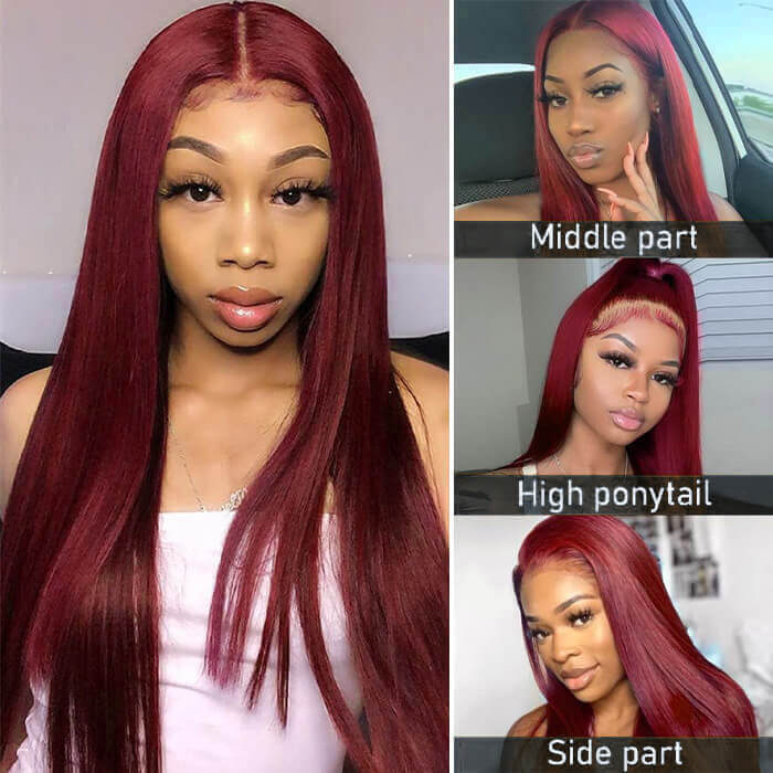 BOGO-Body Wave 99J Burgundy Body Wave 13*4 4*4 Lace Frontal Wigs