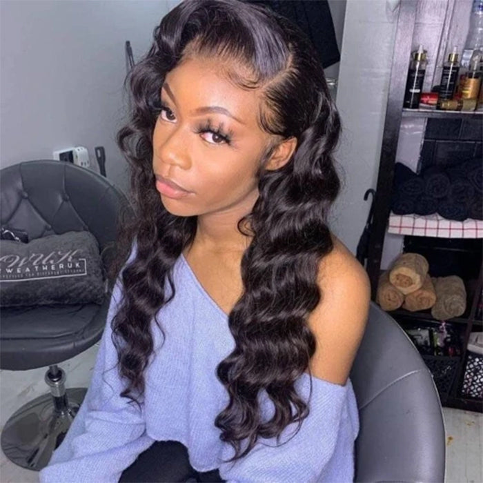 2 Glueless Wigs Set | 22'' 13x4 HD Lace Frontal Loose Wave Wig+22'' 4x4 Lace Closure Straight Wig