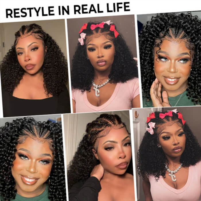 Braiding Wigs Human Hair 13x4 Lace Front Curly Bob Wigs