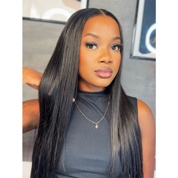 Straight Human Hair Glueless 13x4 4x4 HD Lace Glueless Pre-plucked Hairline Wigs For Women