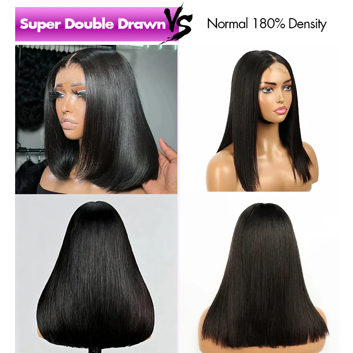 Real Show | Super Double Drawn Bob Wig | Frontal/Closure HD Lace Or Glueless (8-16'')