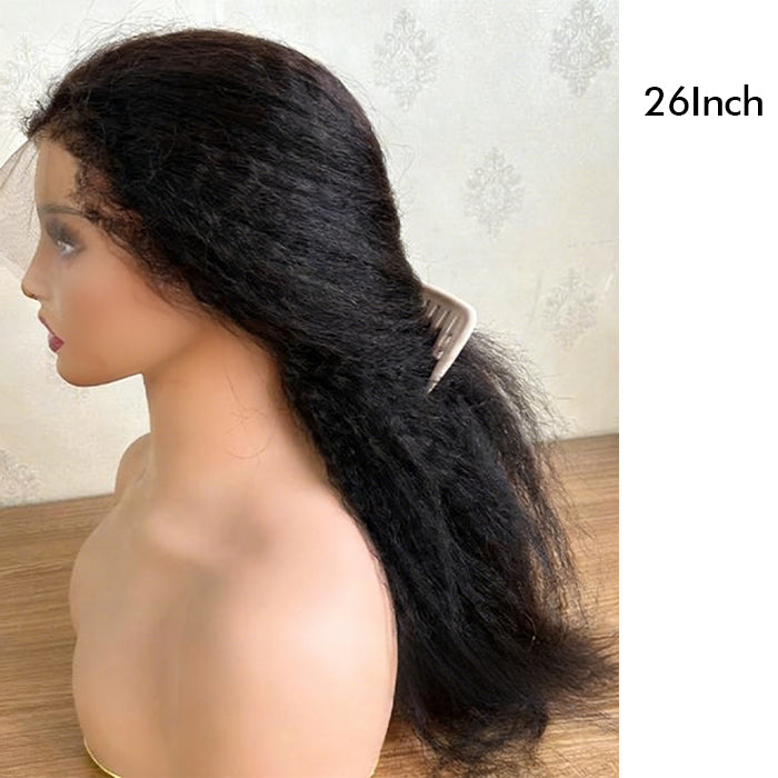 Real Show |4C Edge Hairline | Yaki Straight Wig | Frontal/Closure HD Lace Or Glueless (14-32'')