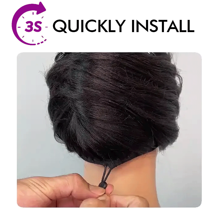 Real Show | Straight Wig | Drawstring Pull Go |Closure HD Lace Glueless Wig (12-32'')