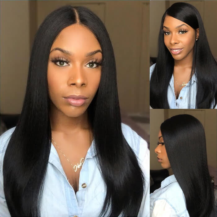 2 Glueless Wigs Set | 22'' 13x4 HD Lace Frontal Deep Wave Wig+22''4x4 Lace Closure Straight Wig