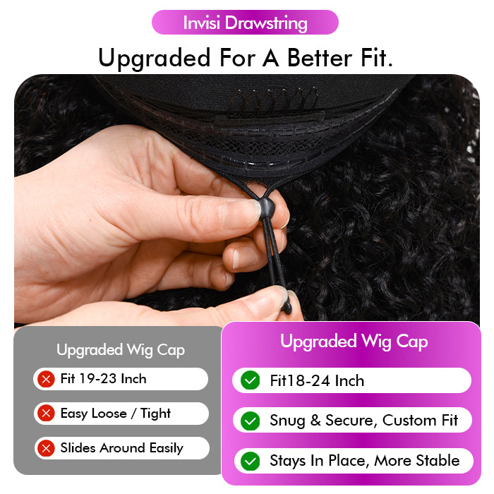 Real Show | Straight Wig | Drawstring Pull Go |Closure HD Lace Glueless Wig (12-32'')