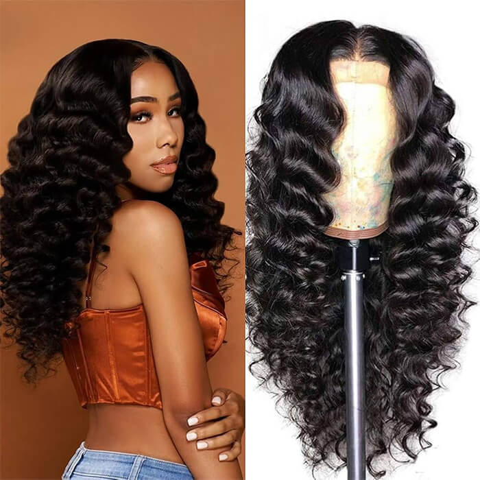 Loose Deep Wave Wigs 13x4 Lace Frontal Brazilian Human Hair Wigs