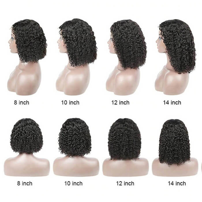 Suqu Hair Jerry Curly 13x4 Transparent Lace Front Short Bob Wig For Women