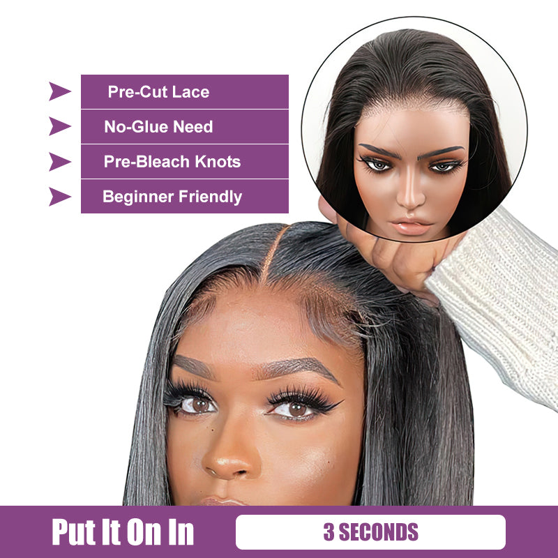 Glueless HD Loose Deep Wave Lace Front Wig Wear And Go PrePlucked Transparent Closure 100% Human Hair Wig